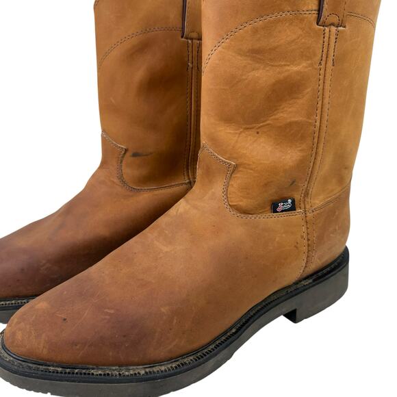 Justin Conductor Aged Bark Real Leather Rubber Sole Round Toe Work Boots main image 7